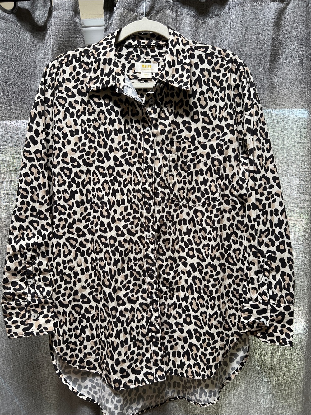 Maeve Anthropologie Leopard Print Oversized Shirt